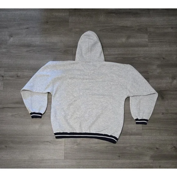 Vintage Disney Store Donald Duck Gray Quarter Button Hoodie Large/XL - Picture 2 of 13